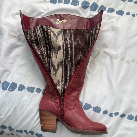 Seychelles Burgundy Heeled Boots - Picture 8 of 8